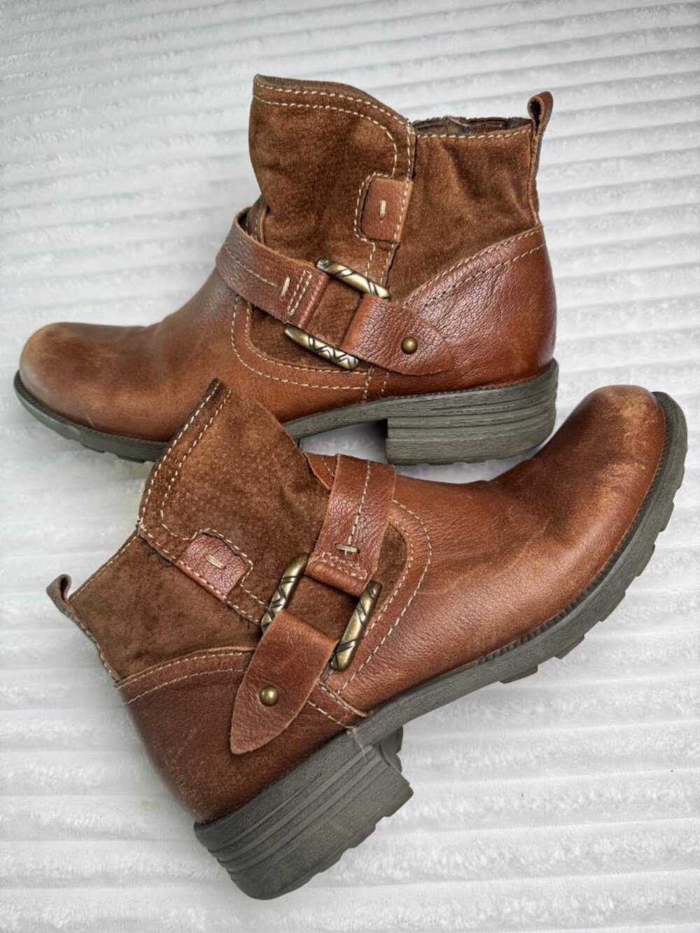 Earth Origins Paris Boots Women's Size 8.5 Brown Leather Western Boho Boots